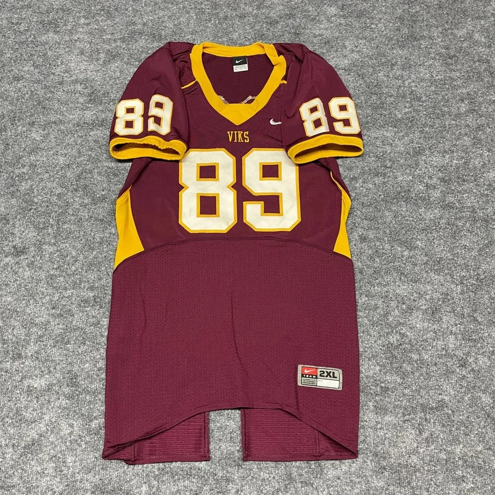 Nike Forest Grove High School Vikings Football Jersey XXL 2XL #89 Red Game Worn - Picture 2 of 12
